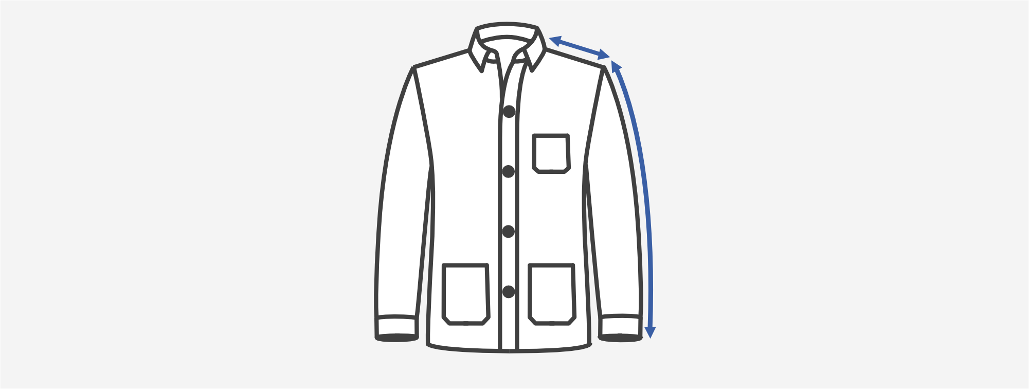 Un ajustement de la mesure des épaules aura une incidence sur la longueur des manches. Pensez à compenser cet effet : par exemple, si vous ajoutez 1 cm sur les épaules, enlevez 1 cm aux manches.